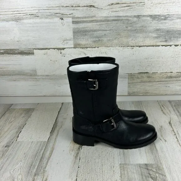Michael Kors Jonas womens 5.5 black leather biker ankle boots new