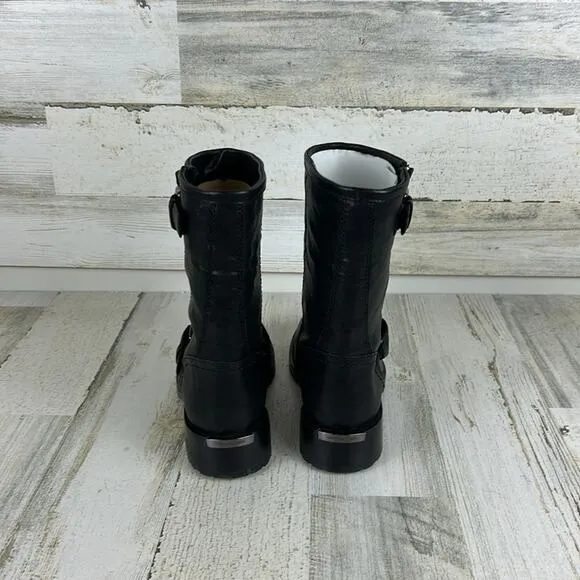 Michael Kors Jonas womens 5.5 black leather biker ankle boots new
