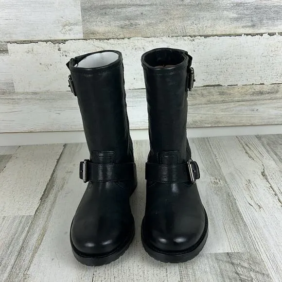 Michael Kors Jonas womens 5.5 black leather biker ankle boots new