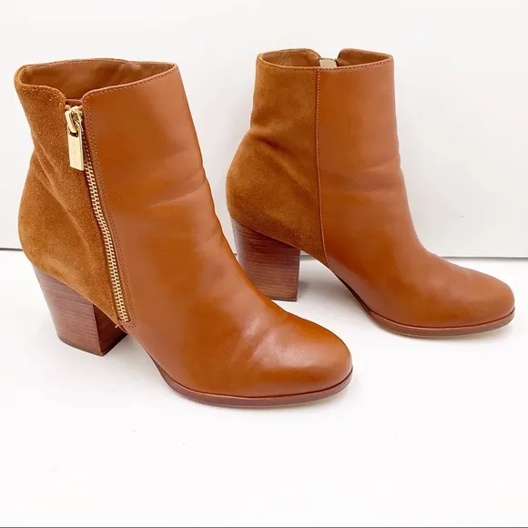 {Michael Kors} Leather &amp; Suede Ankle Boots