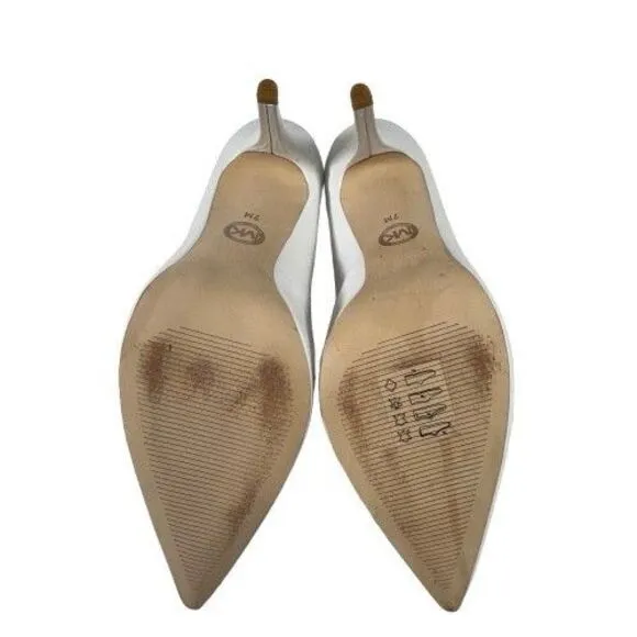 Michael Kors Women's Leather Stiletto High Heels Pumps Shoes Size 7M White