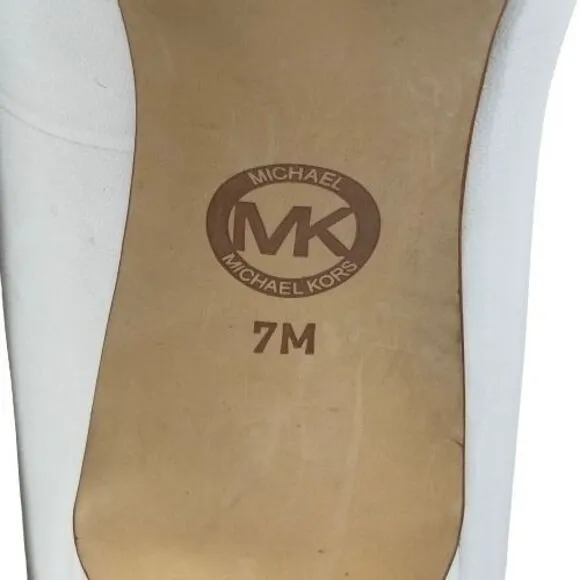 Michael Kors Women's Leather Stiletto High Heels Pumps Shoes Size 7M White