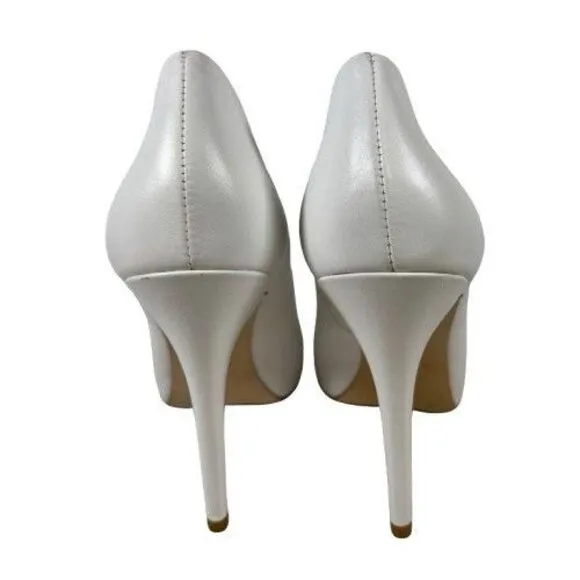 Michael Kors Women's Leather Stiletto High Heels Pumps Shoes Size 7M White