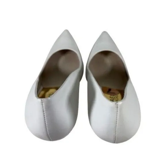 Michael Kors Women's Leather Stiletto High Heels Pumps Shoes Size 7M White