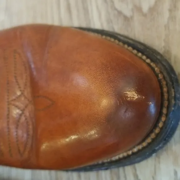 Miller Stockman Mens Cognac Cowboy Boots Size 7 1/2