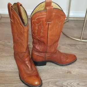 Miller Stockman Mens Cognac Cowboy Boots Size 7 1/2