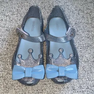 Mini Melissa Girls Crown Pattern Jelly Sandals