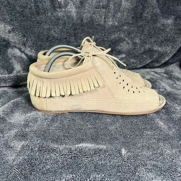 Minnetonka Lyra Fringe Flats  Suede Women’s 11