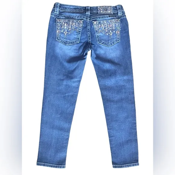 MISS ME Signature Ankle Skinny Embellished Mid-Rise Jeans Sz 28 Inseam 25 JP8493