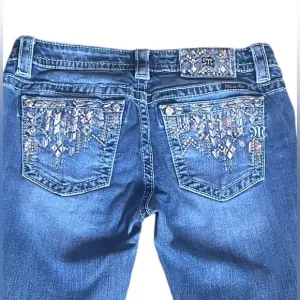 MISS ME Signature Ankle Skinny Embellished Mid-Rise Jeans Sz 28 Inseam 25 JP8493