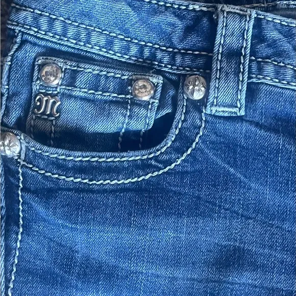 MISS ME Signature Ankle Skinny Embellished Mid-Rise Jeans Sz 28 Inseam 25 JP8493