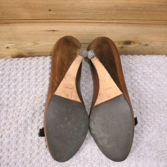Miu Miu Brown Leather Wedge Shoes