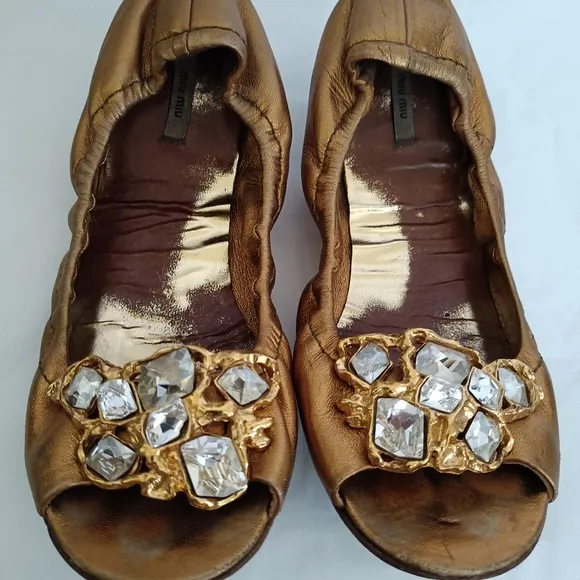 Miu Miu crystal flats  Shoes size 37.5