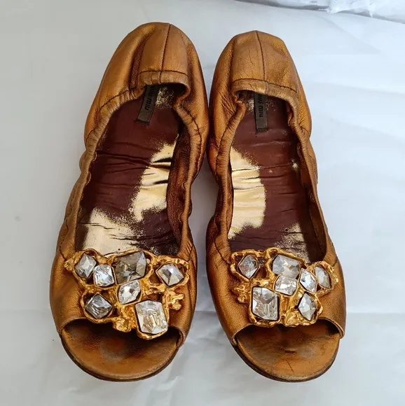 Miu Miu crystal flats  Shoes size 37.5