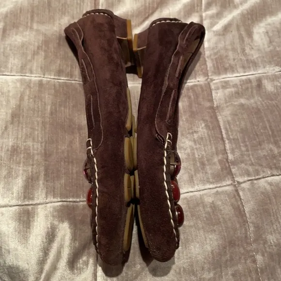 Miu MIU Suede Gemstone Bedazzled Shoes