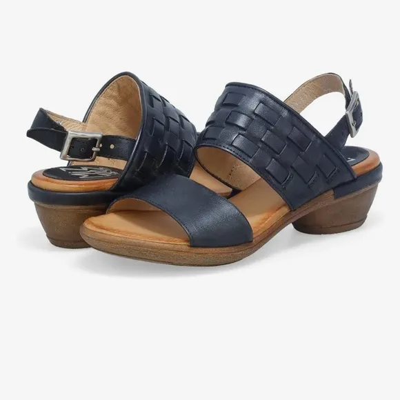 Miz Mooz Constance Black Leather Sandals