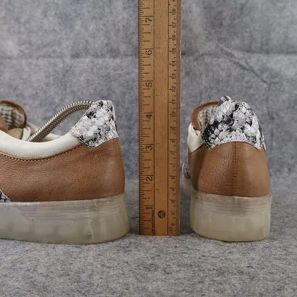 Miz Mooz Shoes Womens 37 Sneakers Fashion Lifestyle Flip Platform Leather Snake