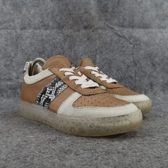 Miz Mooz Shoes Womens 37 Sneakers Fashion Lifestyle Flip Platform Leather Snake