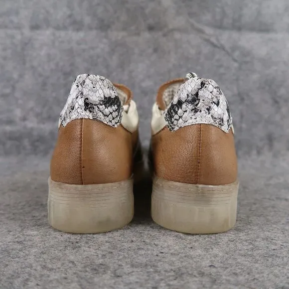 Miz Mooz Shoes Womens 37 Sneakers Fashion Lifestyle Flip Platform Leather Snake