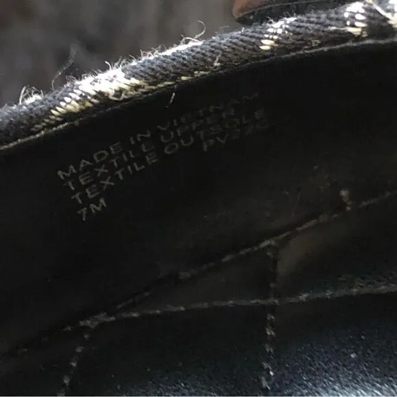 MK Michael Kors Black logo print flats loafers slip on shoes women’s 7