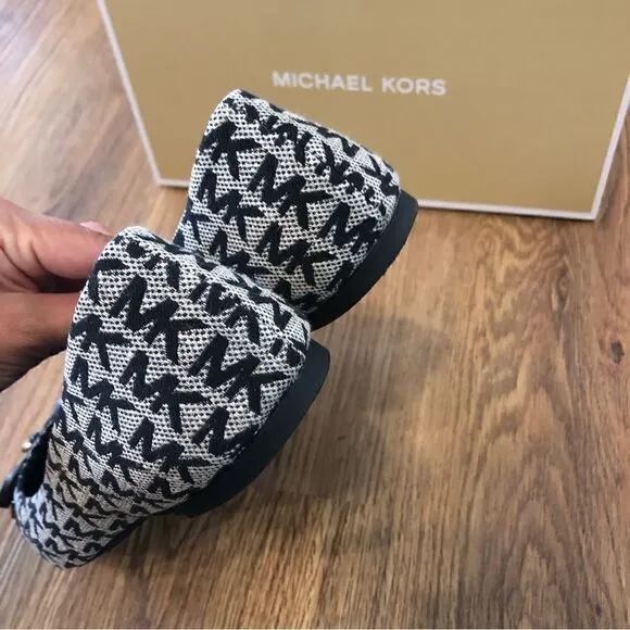 MK Michael Kors Black logo print flats loafers slip on shoes women’s 7
