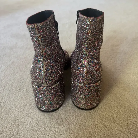 MM6 Maison Margeila Glitter Ankle Boots - Multicolor Sparkle, Size 39