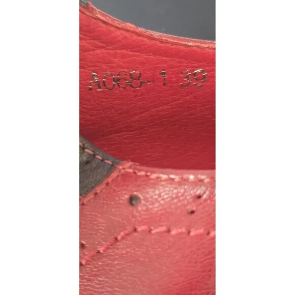 Mona Flying Black Red Leather Lace-Up Brogue Wingtip Derby Shoes Women's 8.5
