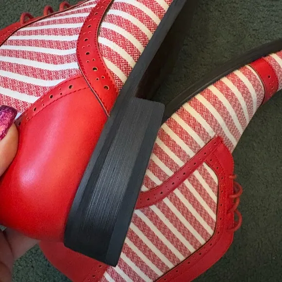 Montique S-1982 Mens Red Striped Ankle Boots Size 13