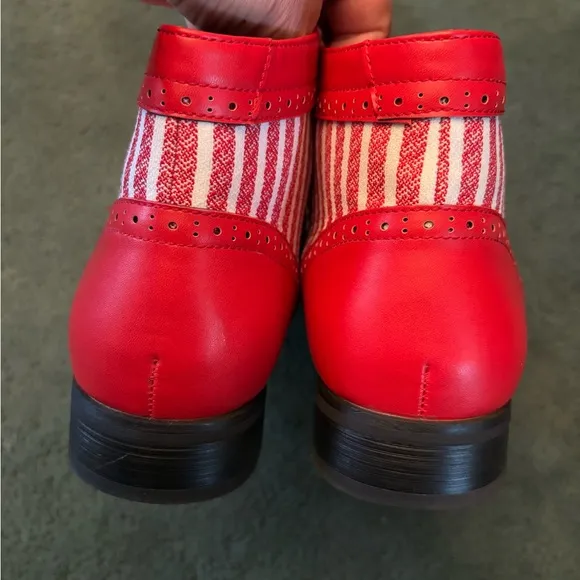 Montique S-1982 Mens Red Striped Ankle Boots Size 13