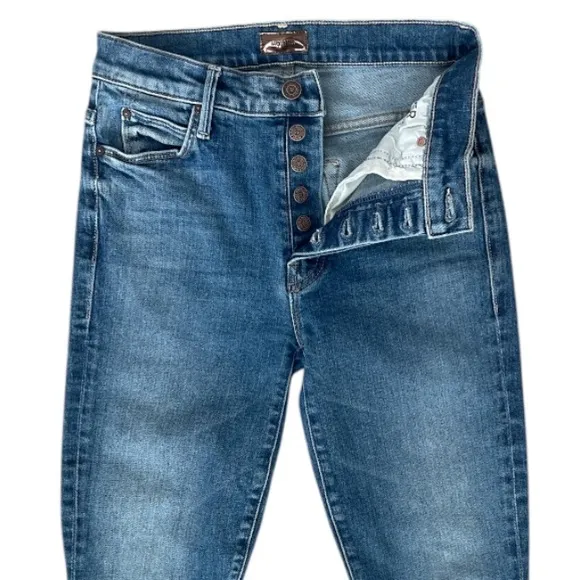 MOTHER Stunner Fray Jeans in SO LONG SIZE 24 Raw Hem Button Fly