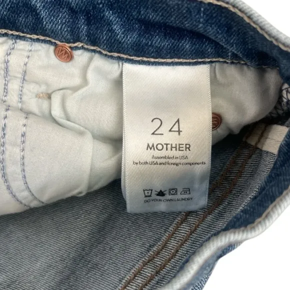 MOTHER Stunner Fray Jeans in SO LONG SIZE 24 Raw Hem Button Fly