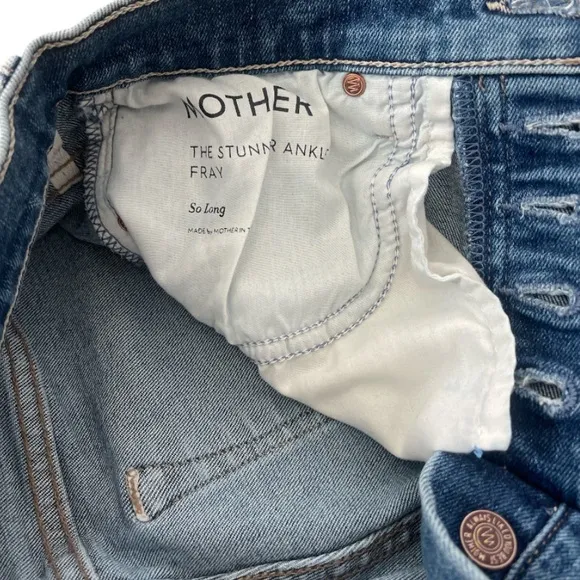 MOTHER Stunner Fray Jeans in SO LONG SIZE 24 Raw Hem Button Fly