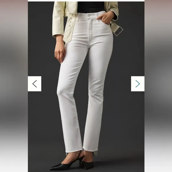 MOTHER The Hustler High-Rise Ankle Fray Jeans