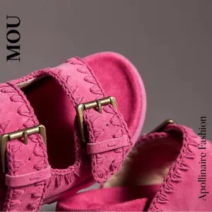 MOU Women's Flat Sandals in Fuchsia Size 40 NIB NWT