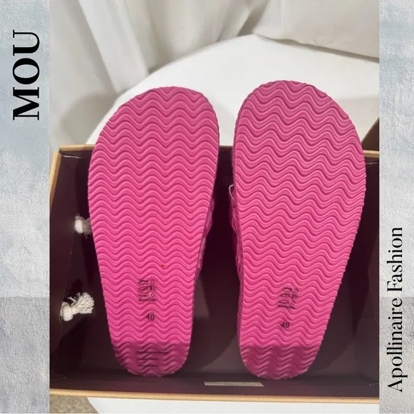 MOU Women's Flat Sandals in Fuchsia Size 40 NIB NWT