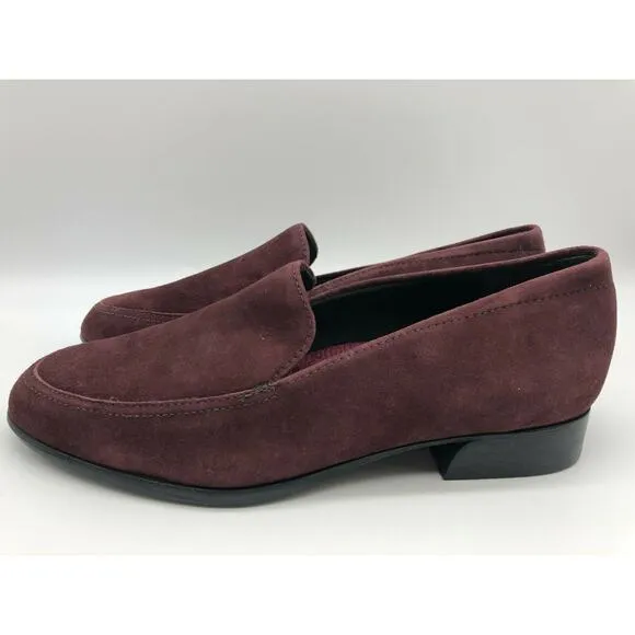 Munro Harrison Red Wine Suede Loafer Women's Shoes Size 8 $199🛒