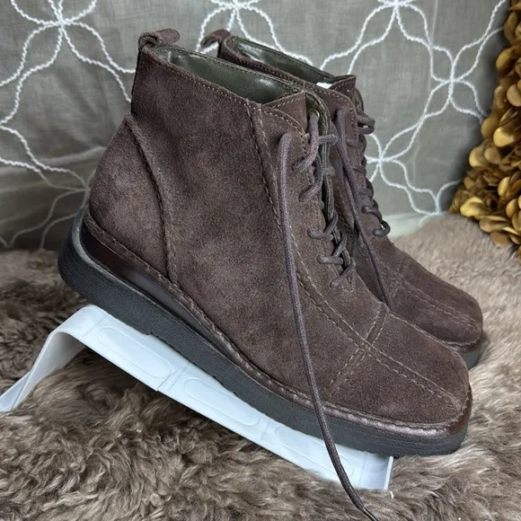 (N6) FRYE Women's Avenger Brown Suede Leather Lace Up Ankle Vintage Boots Sz 9.5