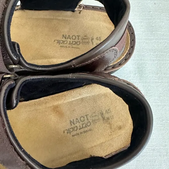 NAOT Brown Leather Adjustable Casual Sandals Men’s EU45 US12