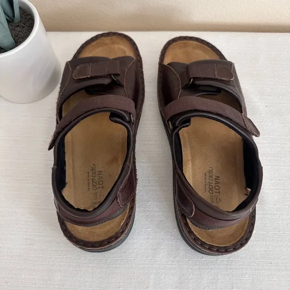 NAOT Brown Leather Adjustable Casual Sandals Men’s EU45 US12