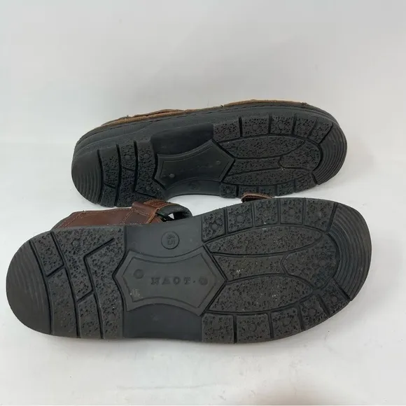 NAOT Men’s Brown Buffalo LAPLAND Leather Comfort Sandals Removable Footbed Sz 12