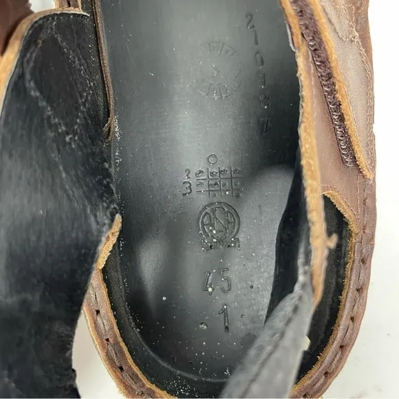 NAOT Men’s Brown Buffalo LAPLAND Leather Comfort Sandals Removable Footbed Sz 12
