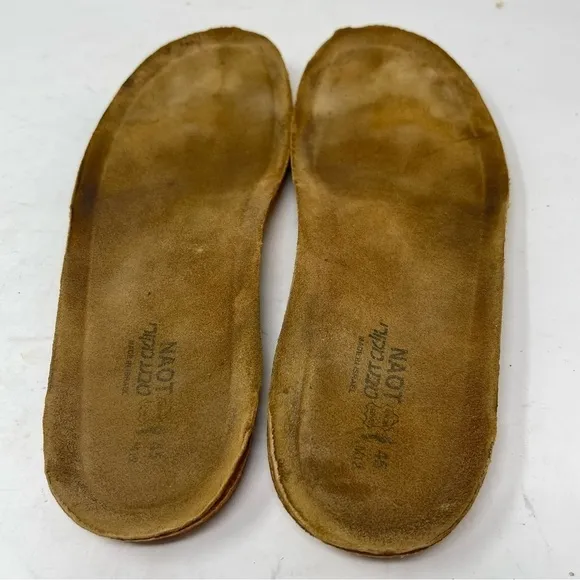 NAOT Men’s Brown Buffalo LAPLAND Leather Comfort Sandals Removable Footbed Sz 12