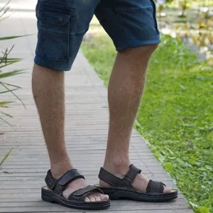 NAOT Men’s Brown Buffalo LAPLAND Leather Comfort Sandals Removable Footbed Sz 12