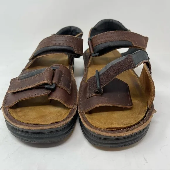 NAOT Men’s Brown Buffalo LAPLAND Leather Comfort Sandals Removable Footbed Sz 12