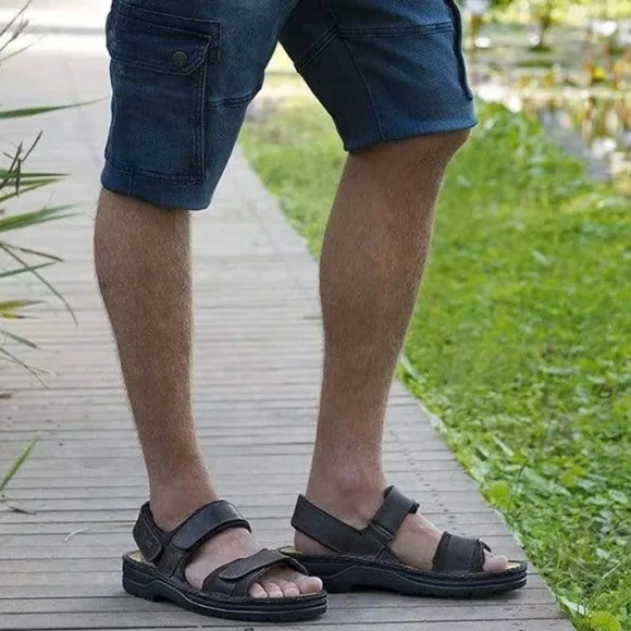 NAOT Men’s Brown Buffalo LAPLAND Leather Comfort Sandals Removable Footbed Sz 12