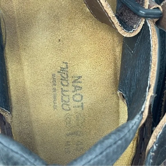 NAOT Men’s Brown Buffalo LAPLAND Leather Comfort Sandals Removable Footbed Sz 12
