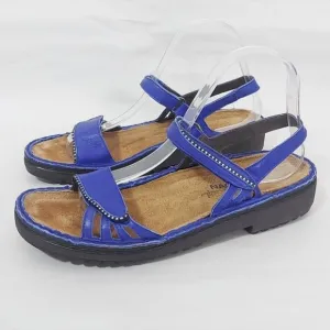 Naot Women Sandals Size 39 EU Blue Leather Comfort Elegant Cork Platform Shoes