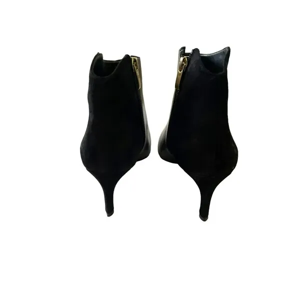 Naturalizer Black Leather Suede Heeled Ankle Boots Booties NEW Sz 8