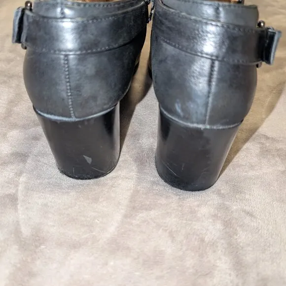 Naturalizer HARLEY Black Leather Ankle Boots Size 10 M