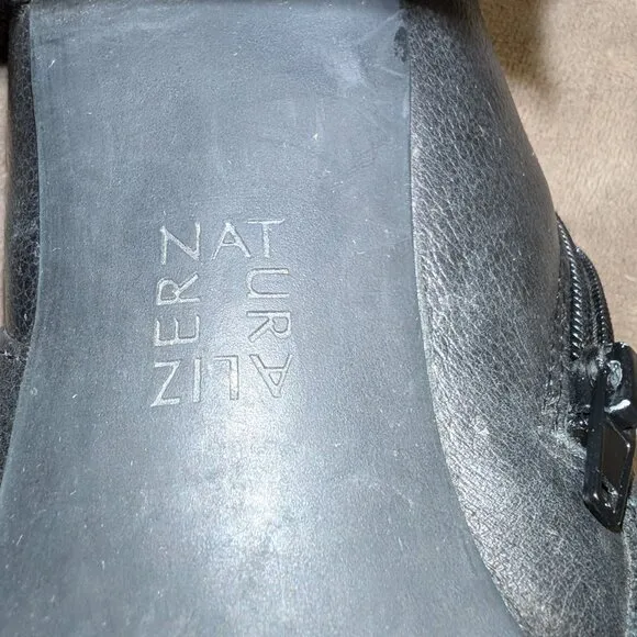 Naturalizer HARLEY Black Leather Ankle Boots Size 10 M